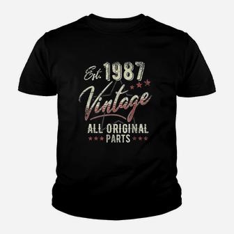 Est 1987 Vintage Original Parts 1987 Birthday Youth T-shirt | Crazezy